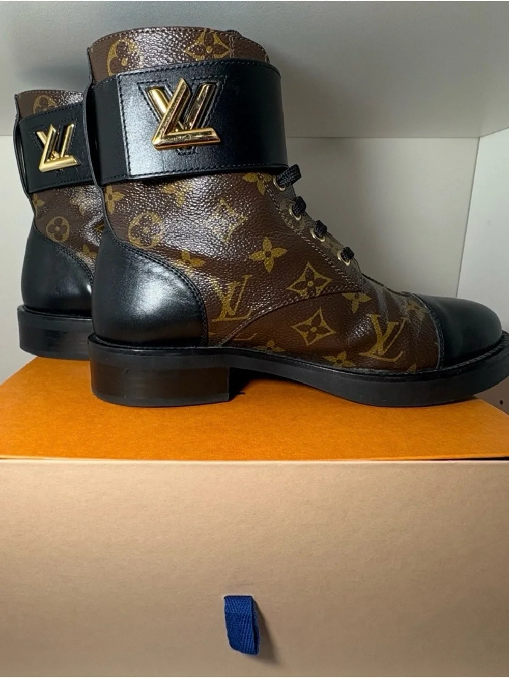 Louis Vuitton Wonderland Flat Ranger Monogram Combat Boots